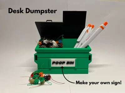 Desk Dumpster Bin - Desktop Storage Mini Trash Can
