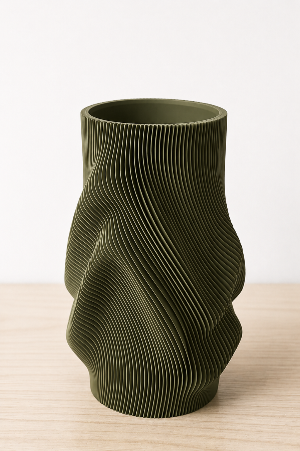 Swirl Vase twisting ridge texture — close-up detail