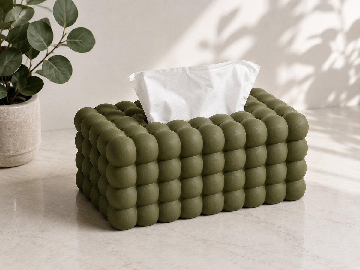 Bubble Tissue Box Cover quilted bubble texture — close-up detail