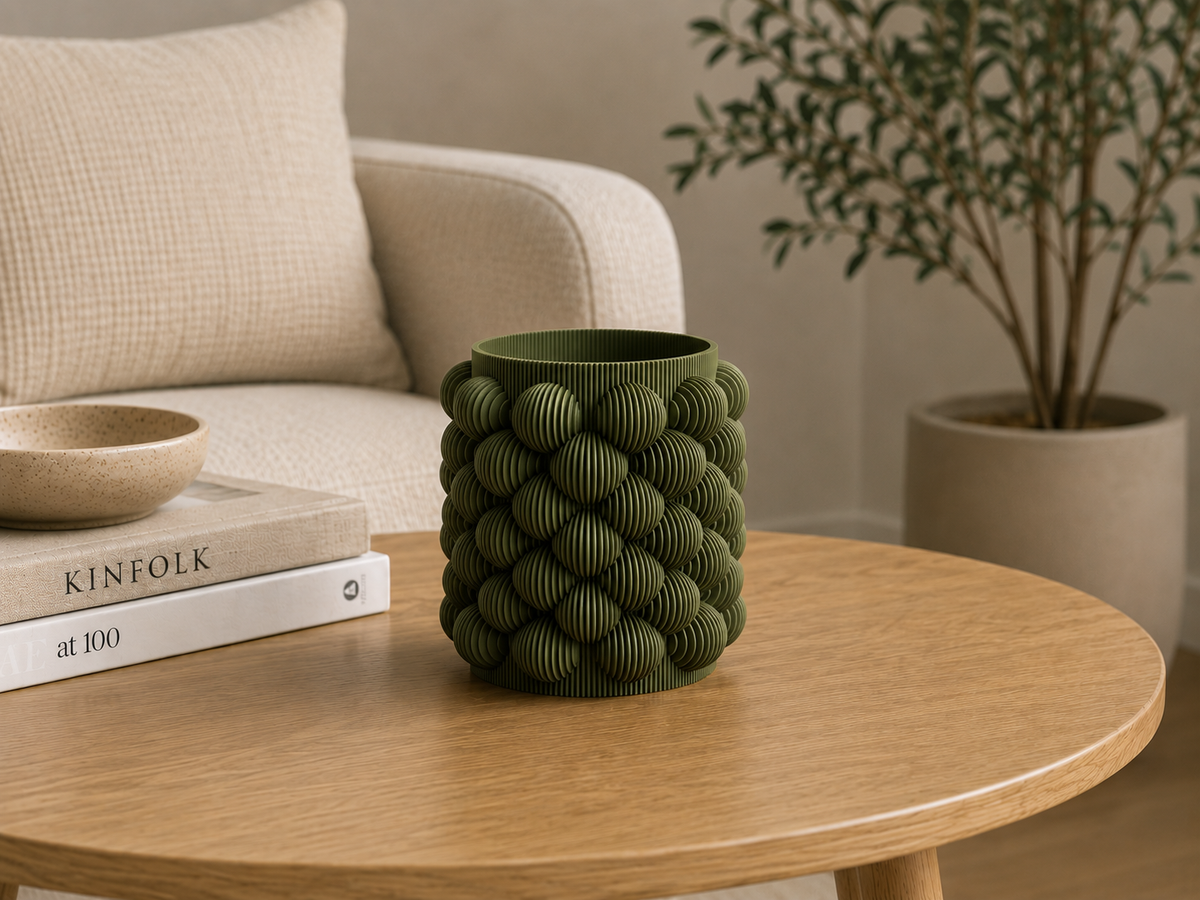 Bubble Vase rounded ribbed spheres — close-up texture detail