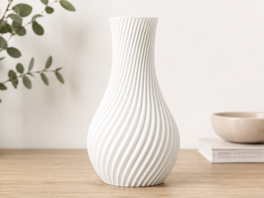 Helix Vase — twisted fluted vase with flared neck, made to order in Melbourne