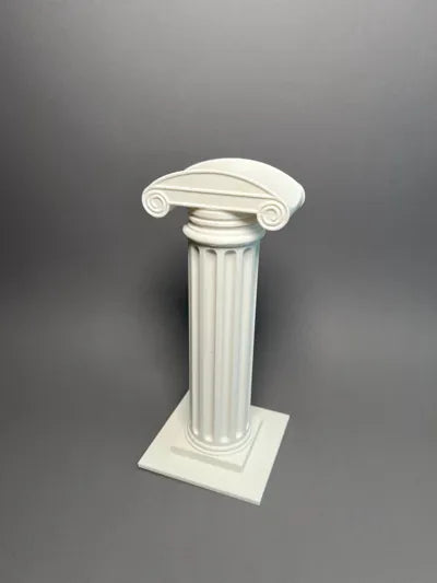 Greek Column Headphone Stand holding over-ear headphones