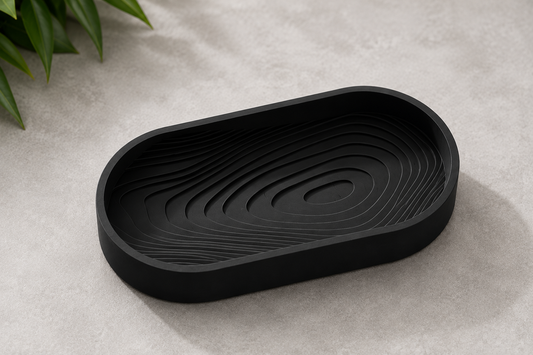 Zen Garden Tray holding keys and jewellery on a nightstand