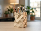 Crumpled Paper Bag Pen Holder
