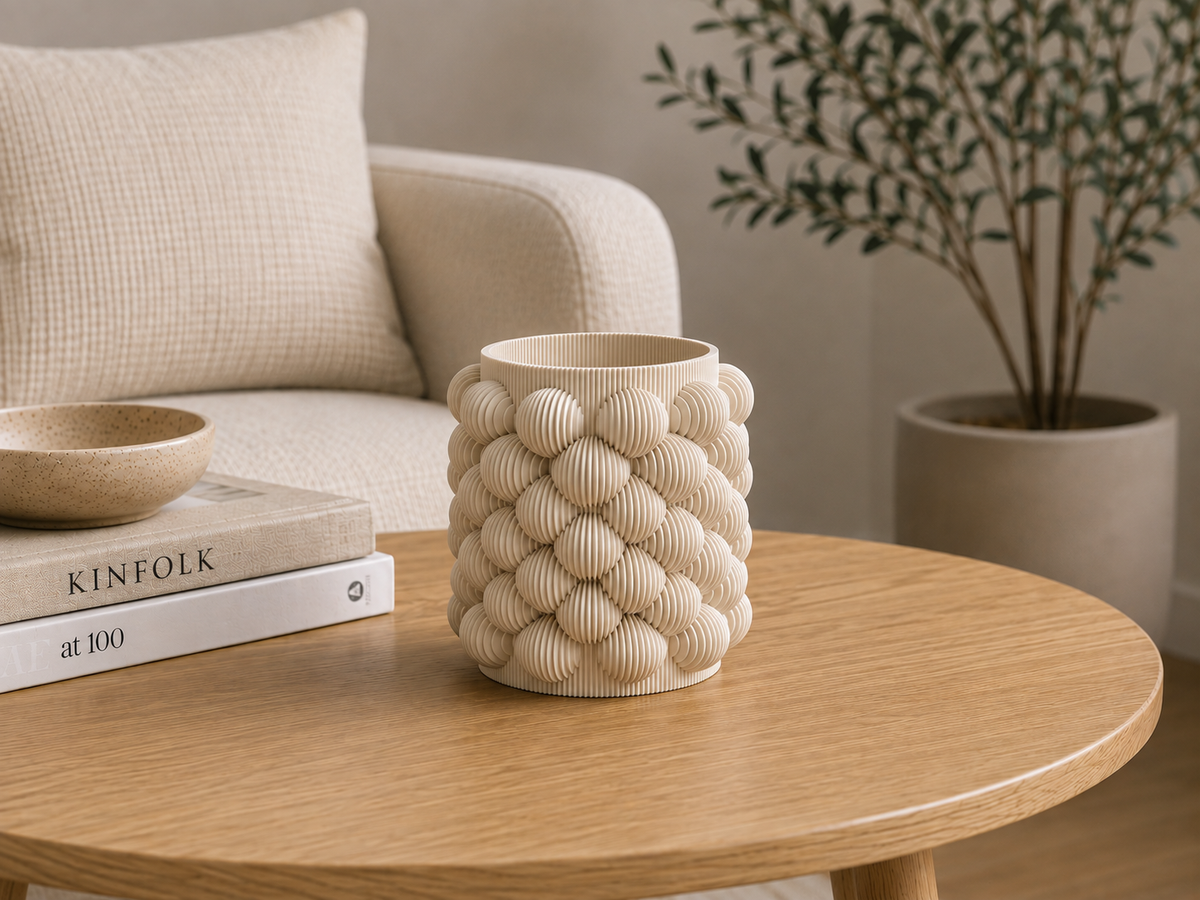Bubble Vase compact cylinder silhouette — side view