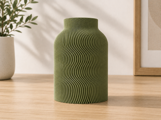 Wave Vase — rippling wave-textured decorative vase for dried stems, made in Melbourne