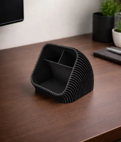 Ridge Desk Organiser holding pens on a styled desk