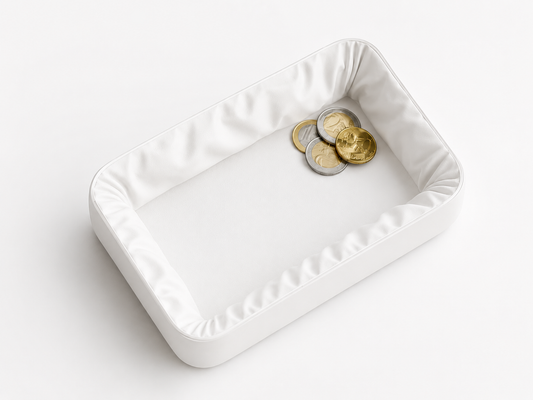 Ruched Valet Tray — soft ruched-edge catch-all tray for keys and coins, made in Melbourne