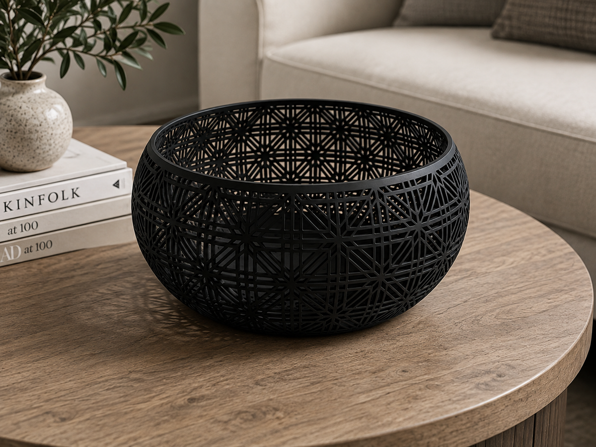 Filigree Bowl intricate star-cut lattice — close-up detail