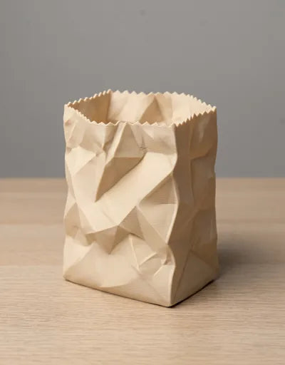 Crumpled Paper Bag Pen Holder