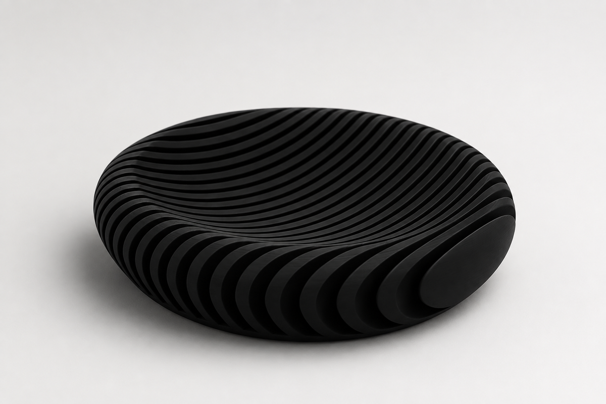 Contour Bowl — rippled topographic catch-all dish, made to order in Melbourne